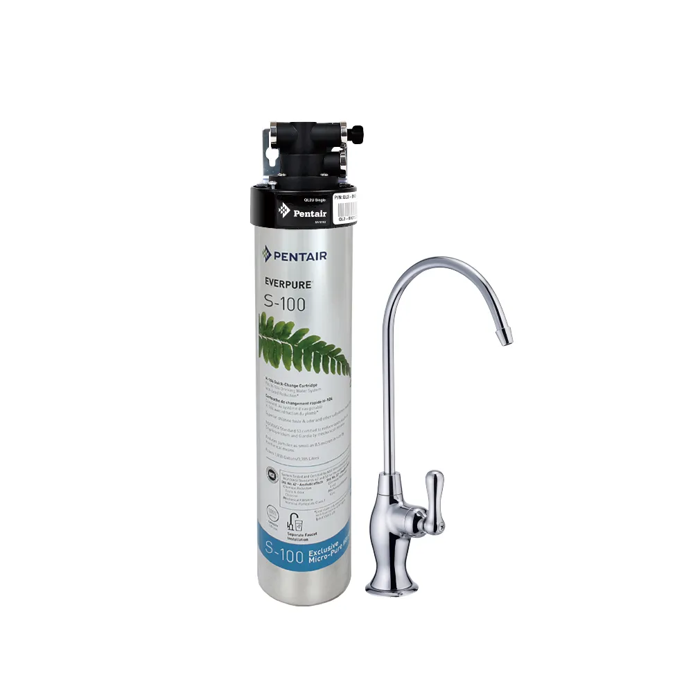 【濱特爾】S100標準家用型淨水器(S-100平行輸入濾心+原廠淨水器濾頭座+NSF鵝頸專用龍頭+到府安裝)