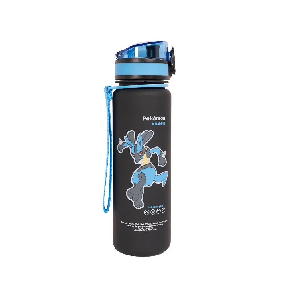 【IMPACT 怡寶】寶可夢路卡利歐Tritan水壺/水杯/水瓶(500ML) 附提繩-黑藍 IMPKMB08RB
