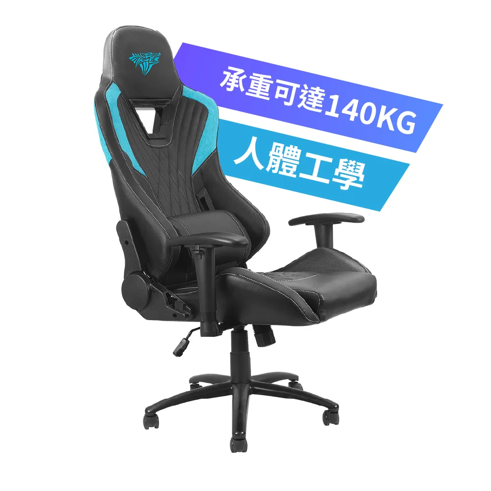 【PC Park】PG-303 人體工學電競椅 本島免費宅配不組裝 靛耀黑(電腦椅 可承重140公斤)