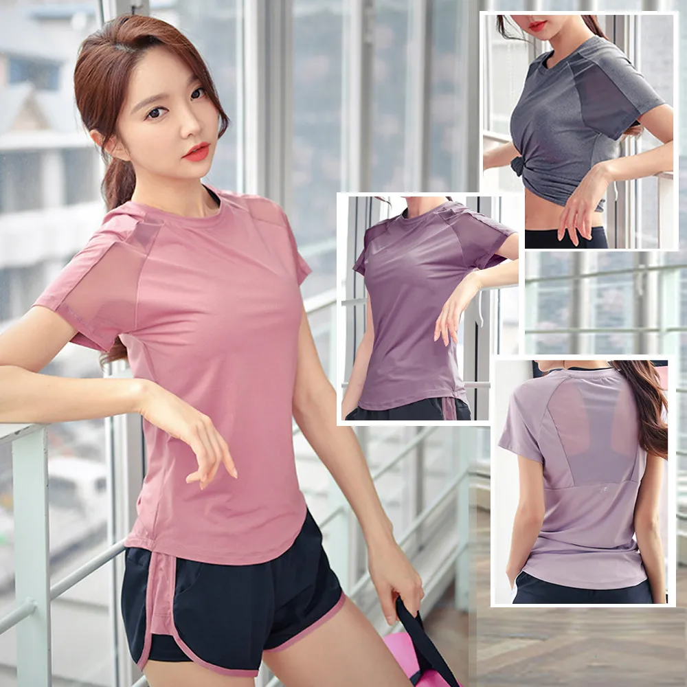 【BODYAIR】任2入 性感美背肩拼紗上衣(瑜珈.慢跑.運動.健身.透氣.舞蹈.運動服)