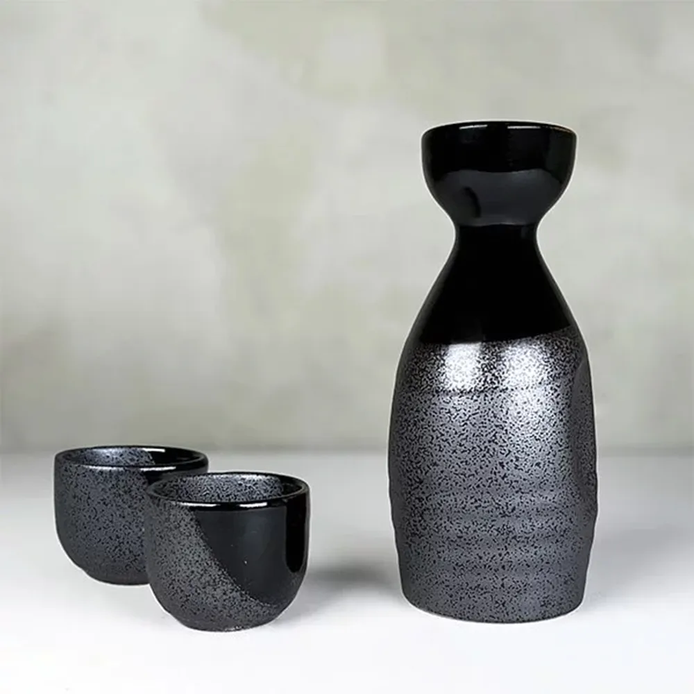 【福介商店】天目流酒器組 1壺2杯 日本製陶酒器 酒壺 豬口 酒杯 清酒