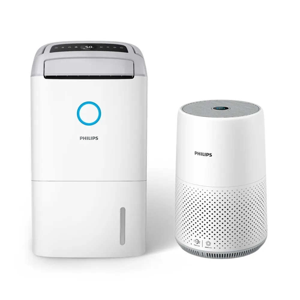 【Philips 飛利浦】乾爽清淨雙效組★DE5306/81除濕機+AC0819清淨機