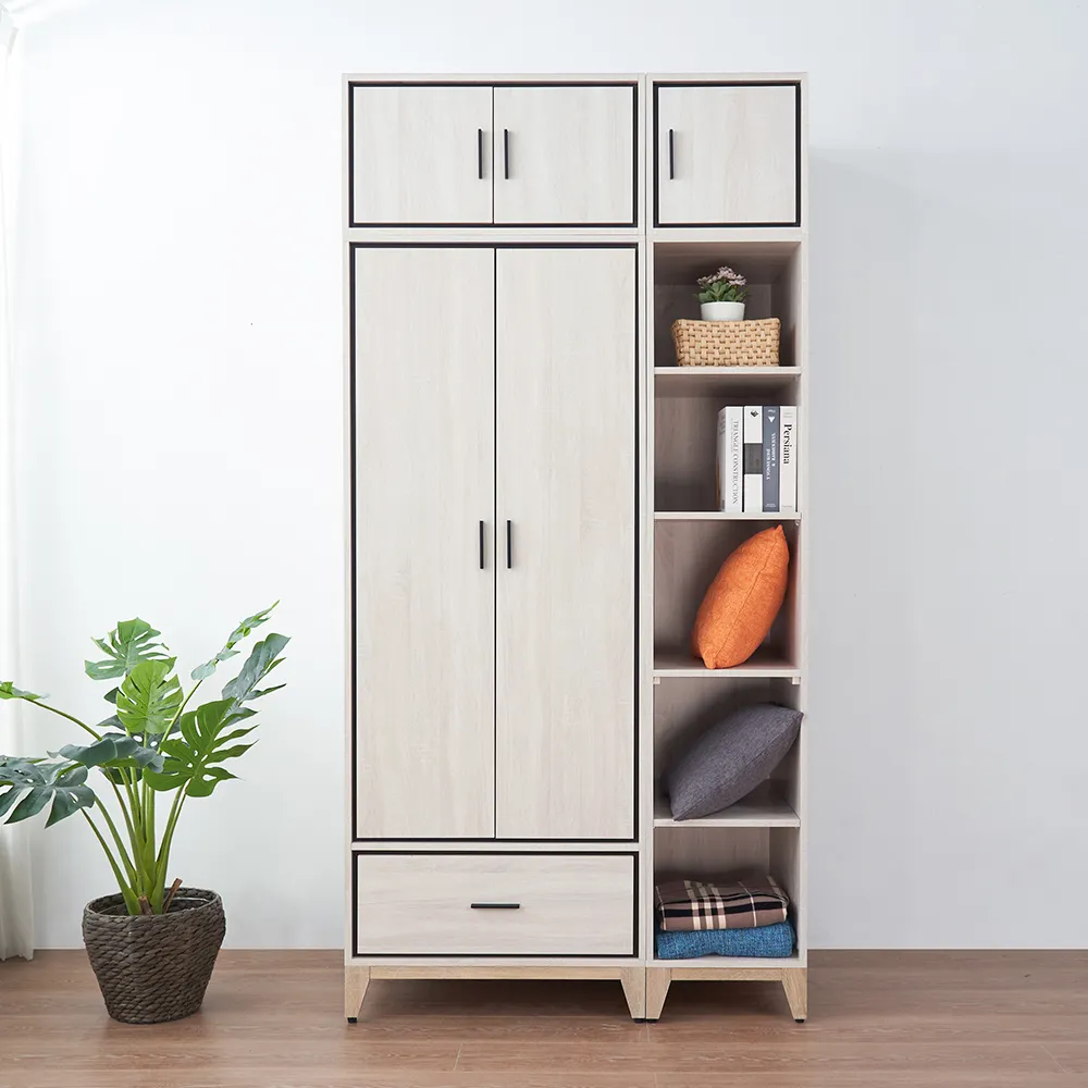 【時尚屋】RV9 伊莎3.8尺單吊開放被櫥衣櫃RV9-B813+B818+B820+B822(二色可選 免運費 免組裝 衣櫃)