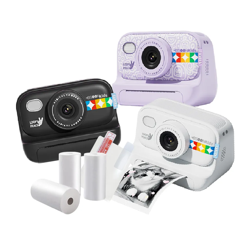 【esoon】+esoonkids Pro 潮玩兒童拍立得/相機(無需墨水/即拍即印/一鍵列印)