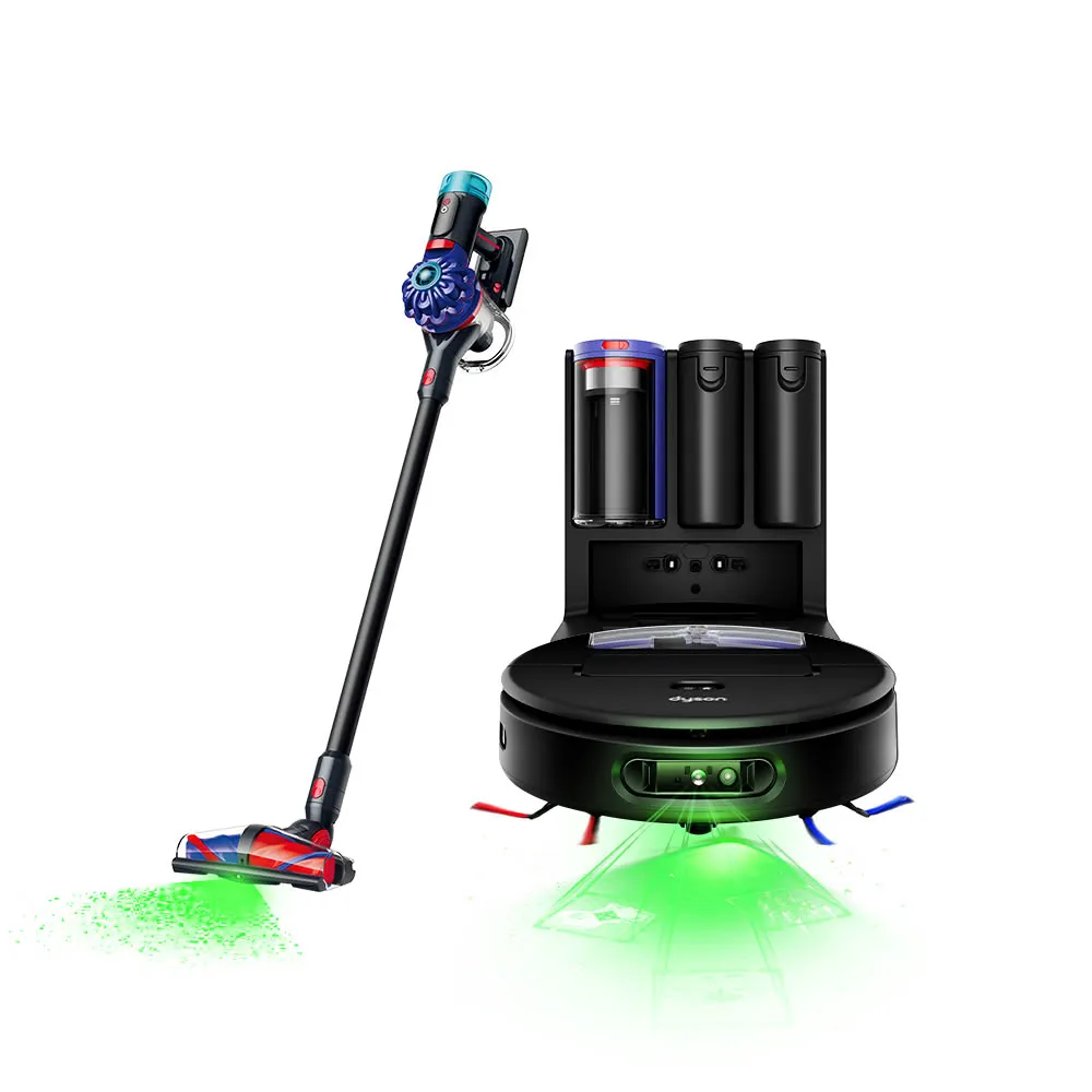 【dyson 戴森】RB05 Spot+Scrub Ai 掃拖機器人 + V10 Konical 雙錐無纏結吸塵器 (超值組)