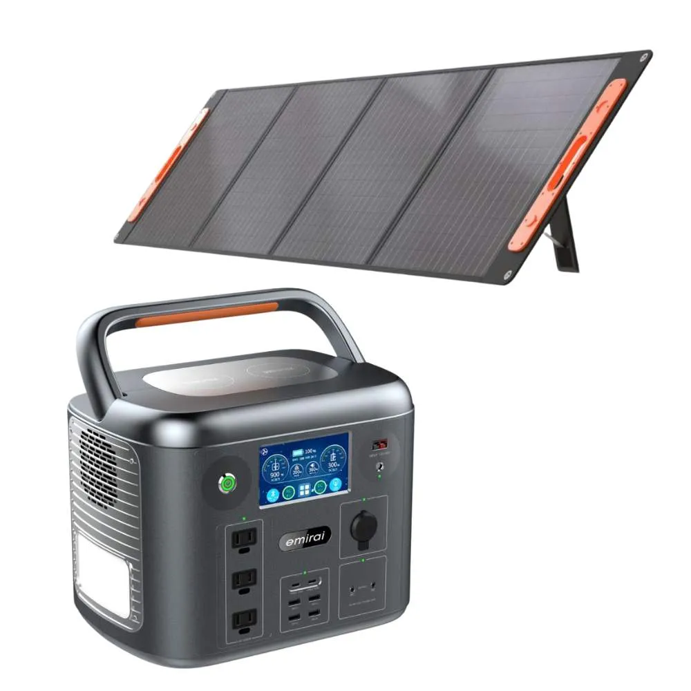 【MIRENEX】emirai 次世代行動電站1500W+200W太陽能板組-太空灰(戶外防災露營儲能電站/安全耐用磷酸鐵鋰)