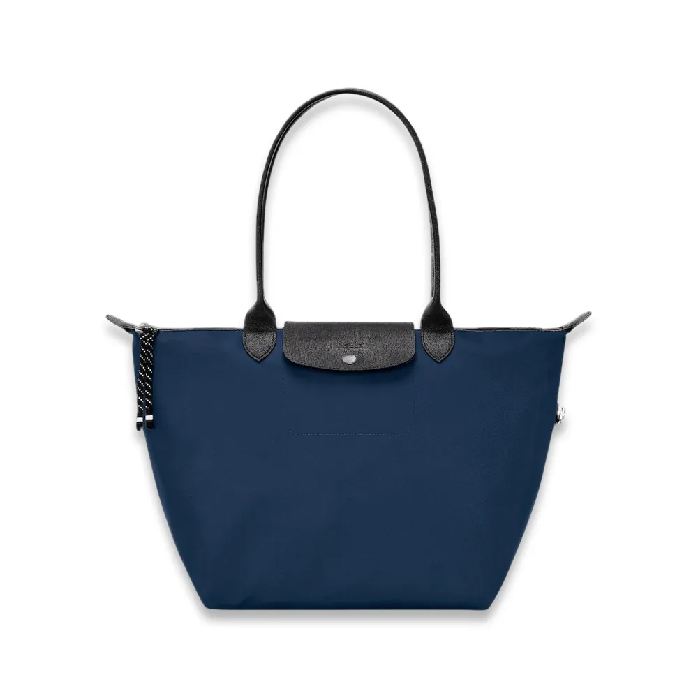 【LONGCHAMP】LE PLIAGE ENERGY再生尼龍大號長把托特包(深藍)
