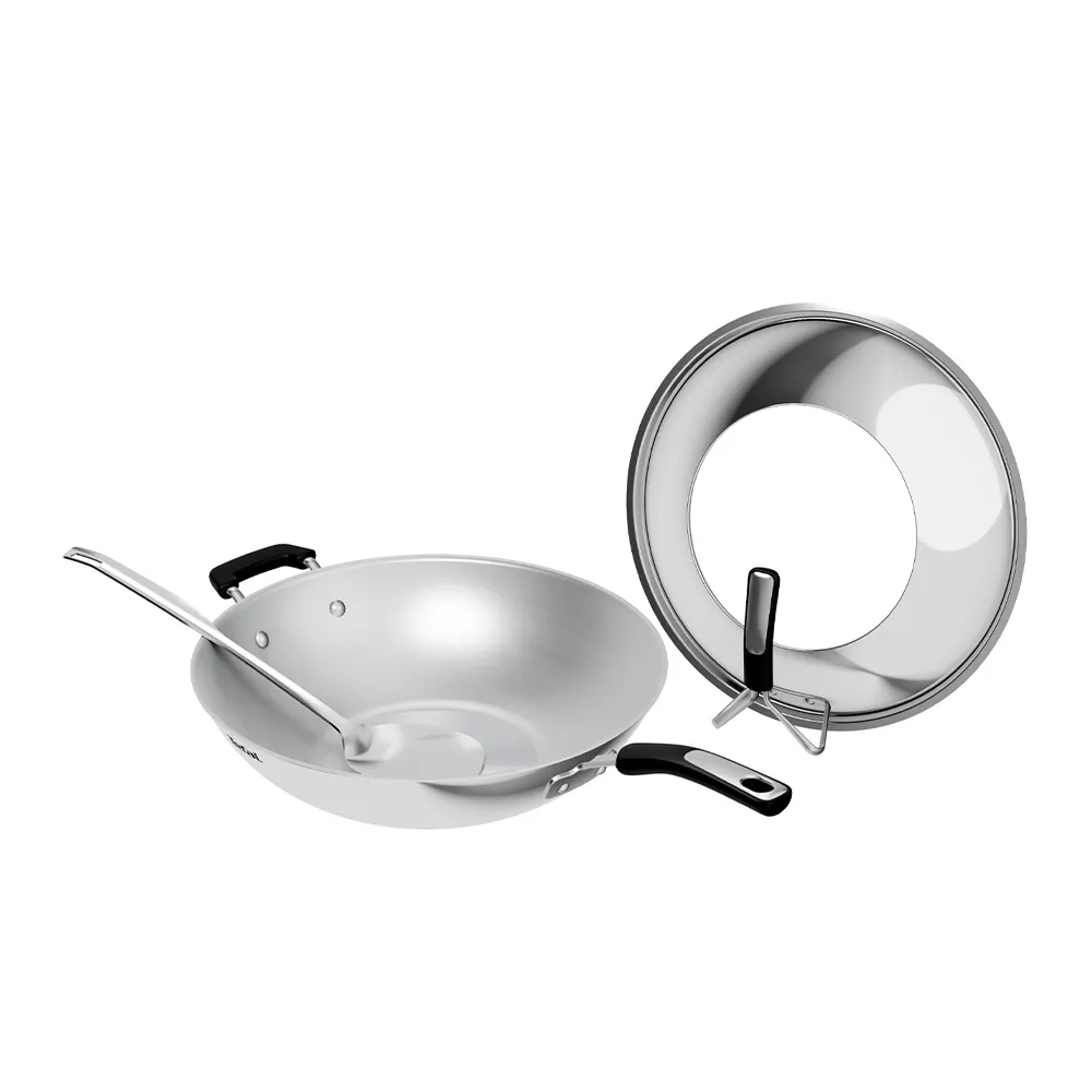 【Tefal 特福】Savory頂級不鏽鋼32CM單柄炒鍋(附鍋蓋+鍋鏟)