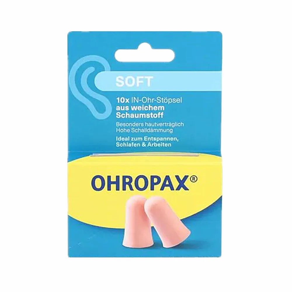 【Ohropax】Soft 隔音消音抗噪舒適耳塞 德國原裝進口 CE歐盟認證