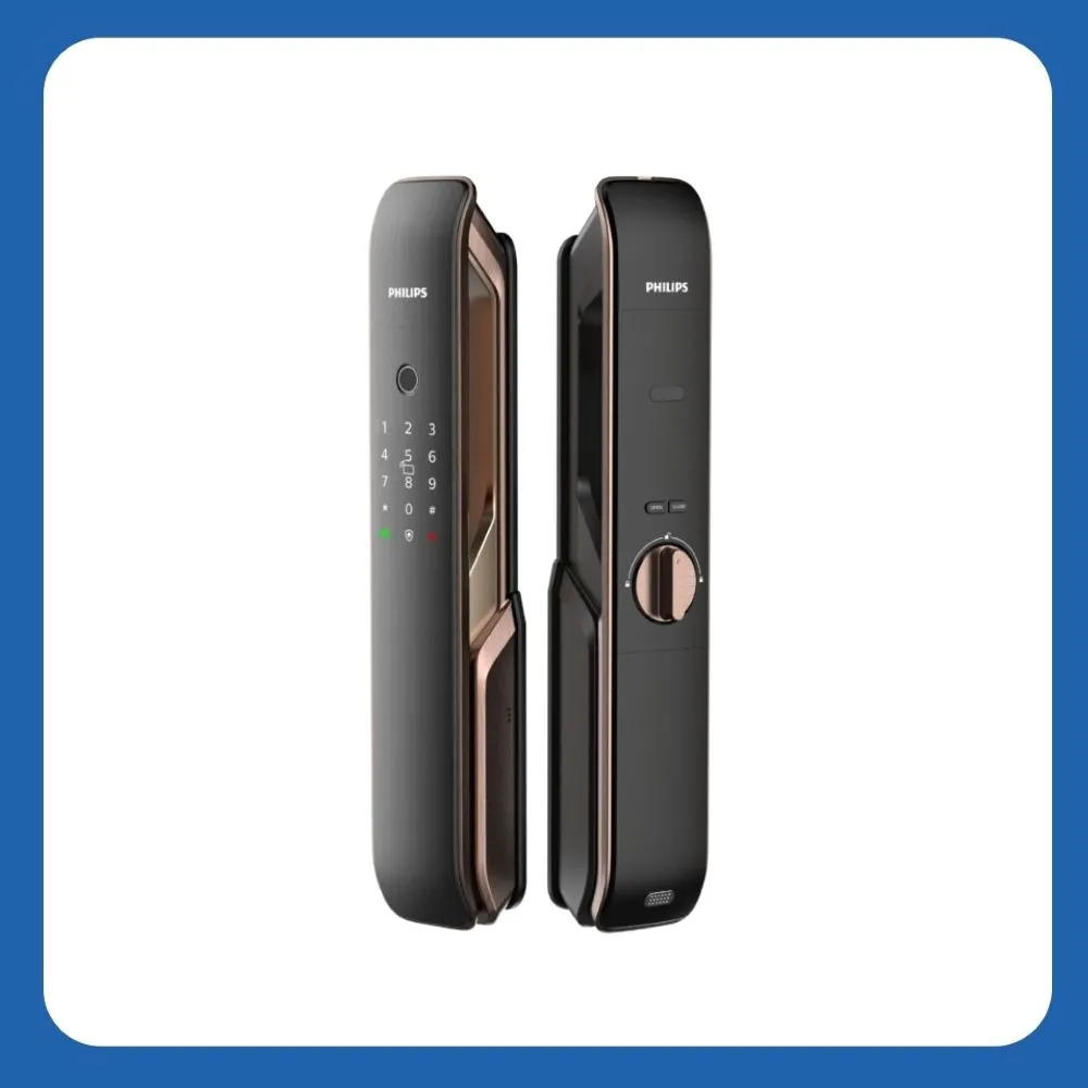 【Philips 飛利浦】9200 五合一推拉式智能門鎖/電子鎖(指紋│卡片│密碼│鑰匙│藍芽/含安裝)