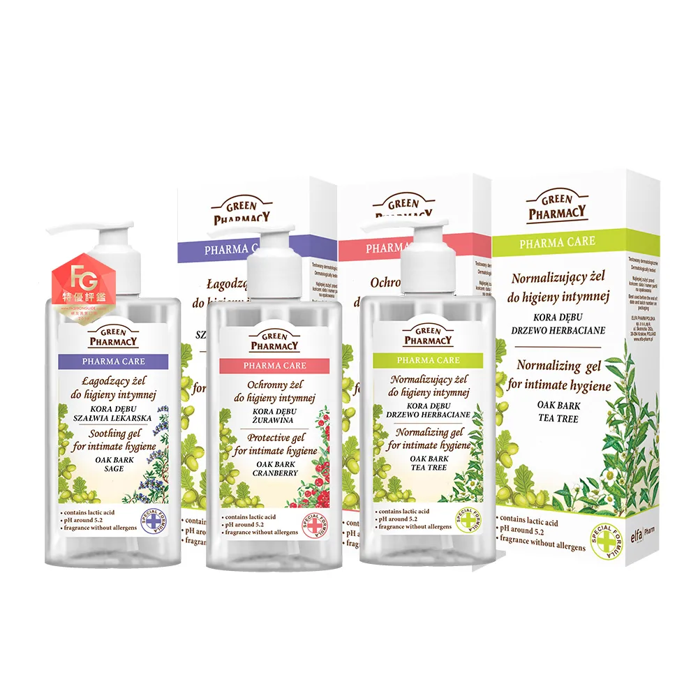 【GREEN PHARMACY 草本肌曜】3入組-經典私密潔膚露團購組(300ml任選-蔓越/鼠尾/茶樹/甘菊/品牌直營)