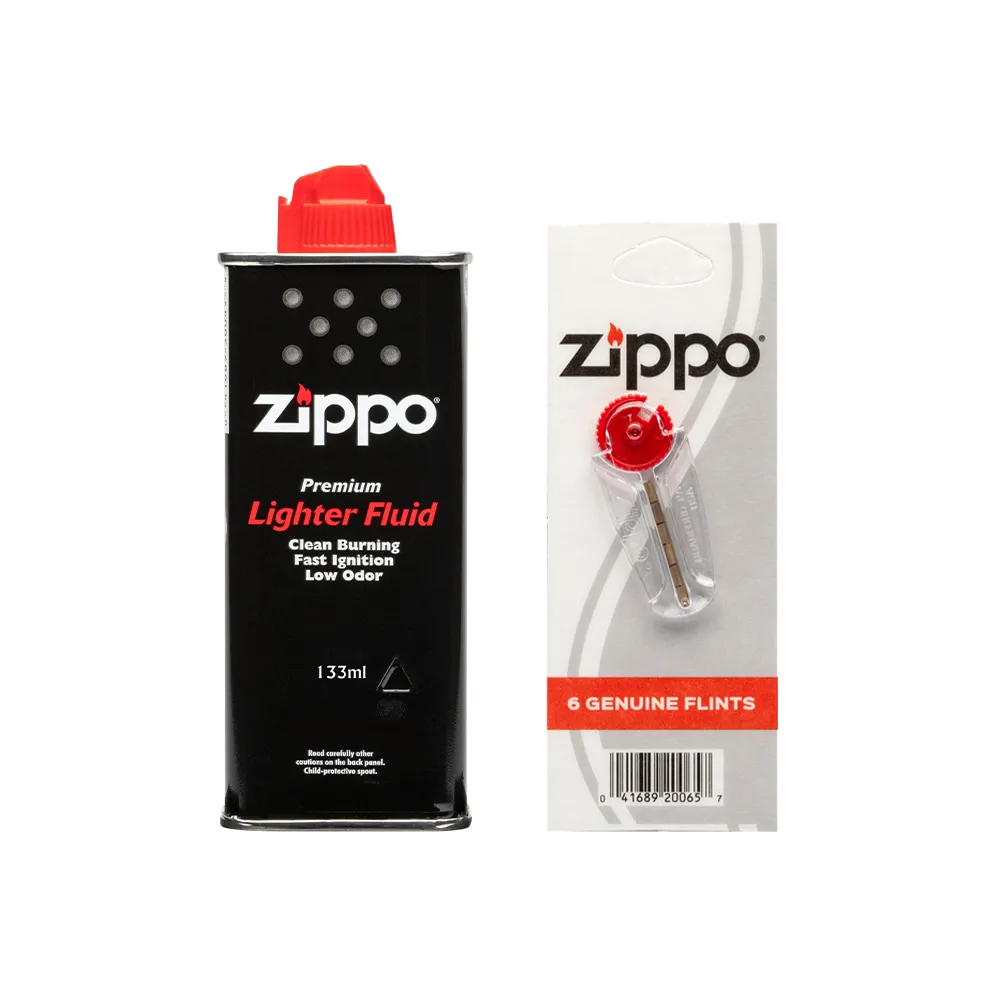 【Zippo官方直營】短期耗材組-133ml專用油+打火石(美國防風打火機)