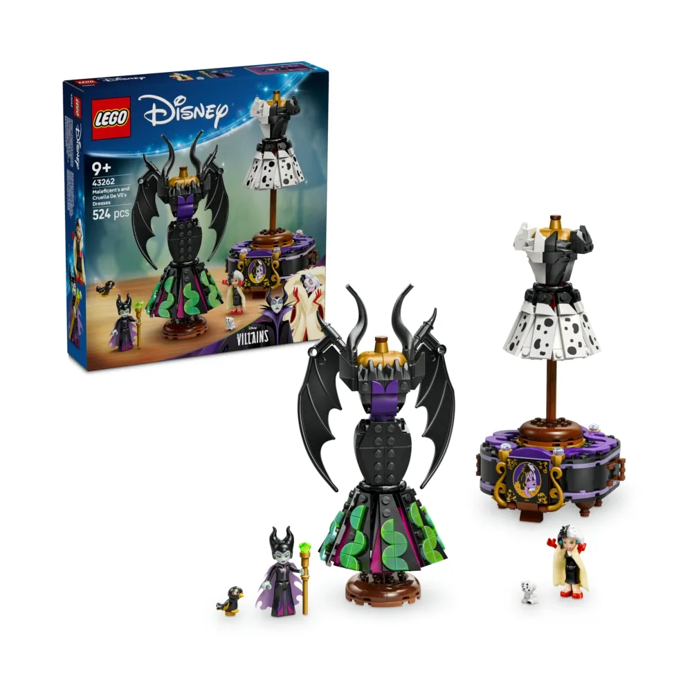 【LEGO 樂高】迪士尼系列 43262 黑巫婆和庫伊拉德維爾的裙子(反派角色 扮家家酒 兒童玩具 積木)