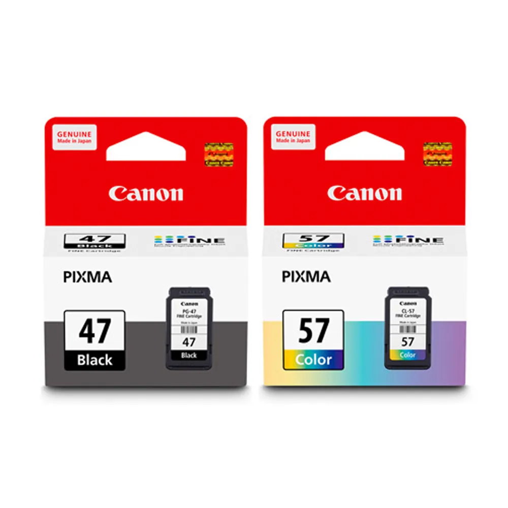 【Canon】官方直營 PG-47+CL-57 原廠墨水匣1黑1彩組合(適用：E400/E3470)