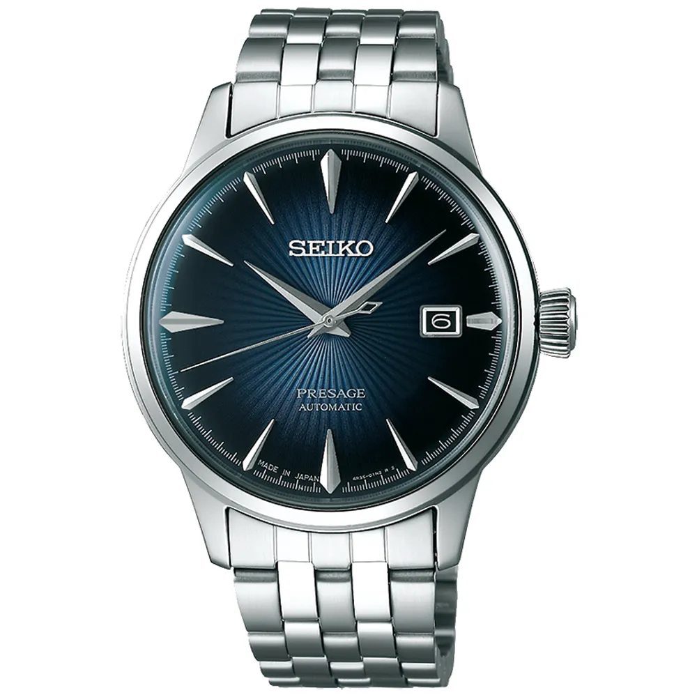【SEIKO 精工】Presage 調酒師紳士風範機械錶-藍/40.5mm 送禮  禮物(SRPB41J1/4R35-01T0A)