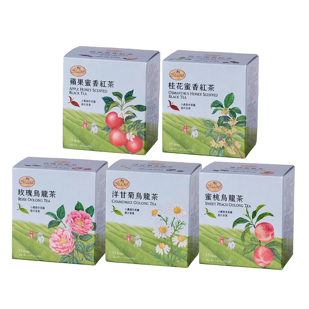 【曼寧】台灣風味茶系列 任選4盒組(蜜桃烏龍茶/桂花蜜香紅茶/蘋果蜜香紅茶)