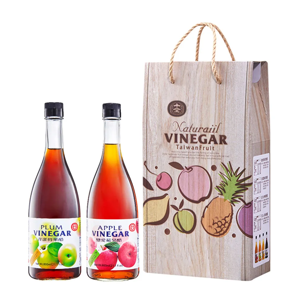 【十全】濃縮果醋禮盒X2瓶/組(青澀梅果醋600ml+戀愛蘋果醋600ml)
