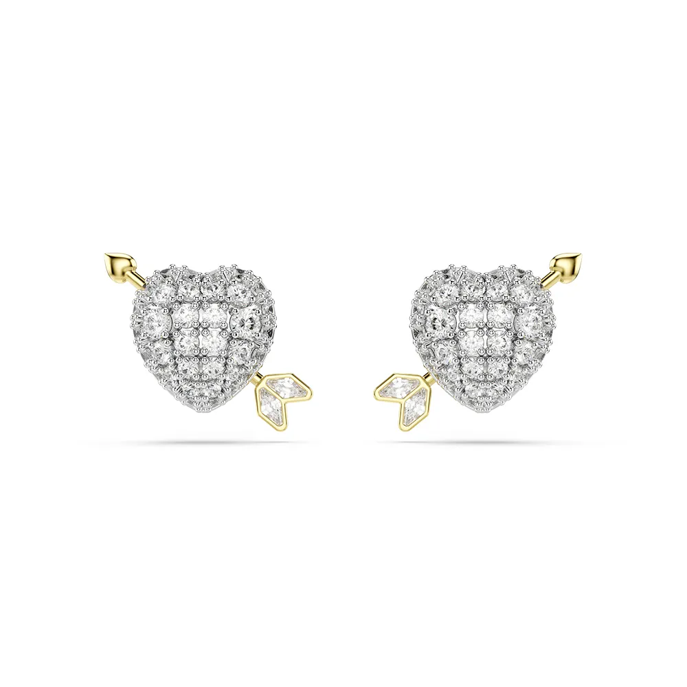 【SWAROVSKI 施華洛世奇】官方直營 Idyllia 愛心與箭頭耳釘 愛神系列 | 5737298 (情人節禮物)