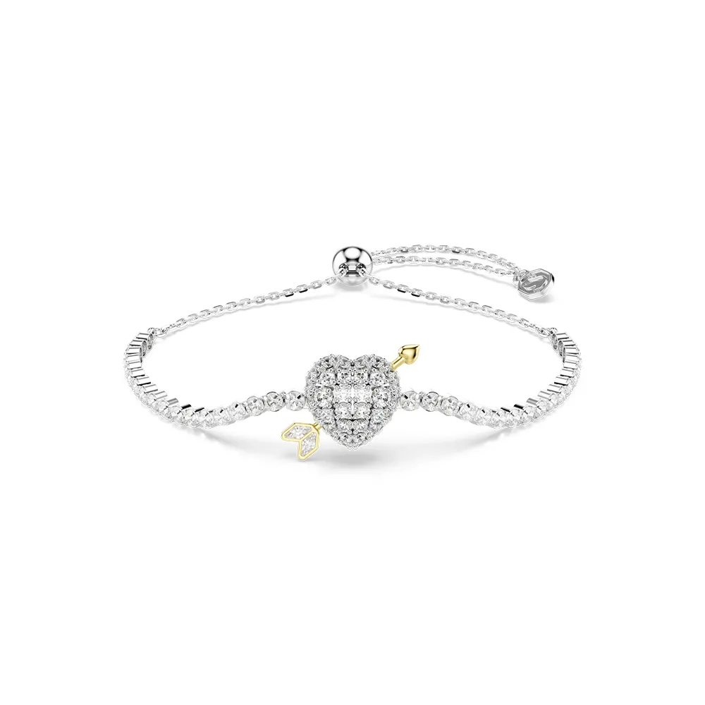 【SWAROVSKI 施華洛世奇】官方直營 Idyllia   愛心與箭頭手鏈 混合式切割 | 5742022