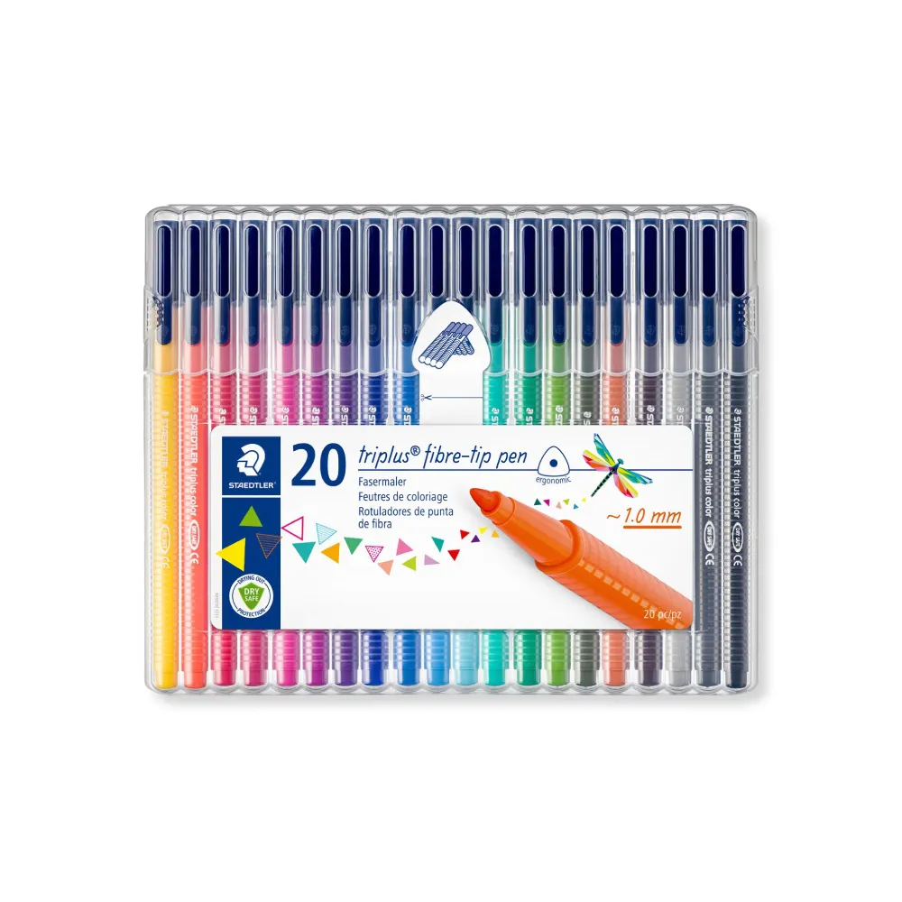 【STAEDTLER 施德樓】施德樓 Triplus三角舒寫彩繪筆20色組 MS323SB20