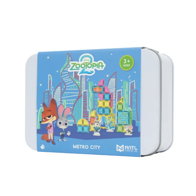 【MNTL】磁力片 動物方城市｜小小磁力片_都會中心 38pcs｜迪士尼正版授權