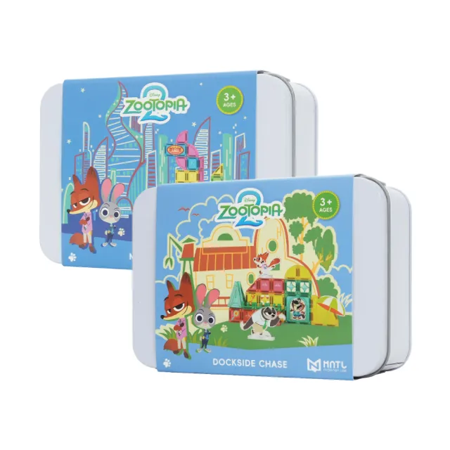 【MNTL】磁力片 動物方城市|小小磁力片_都會中心 38pcs|迪士尼正版授權