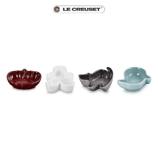 【Le Creuset】瓷器萬聖節迷你醬料碟4入組(木乃伊/黑貓/南瓜/精靈)