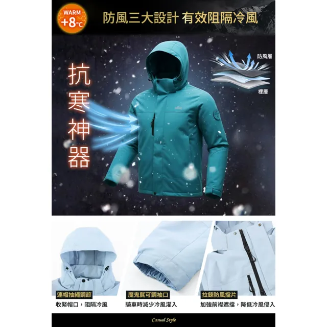 【JU SHOP】石墨烯保暖衝鋒外套 保暖外套 防潑水 防寒 男女可穿( 連帽外套 防風外套 男外套 外套 出國必備)
