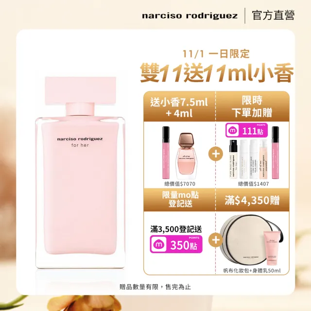 【NARCISO RODRIGUEZ】官方直營 for her 同名淡香精 100ml(社群話題斬男香)