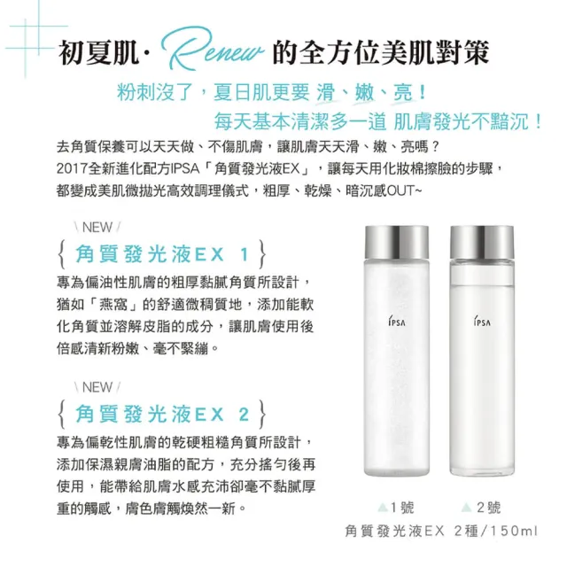 【IPSA 茵芙莎】官方直營 角質發光液雙入組(角質發光液EX 1/EX 2  2瓶)