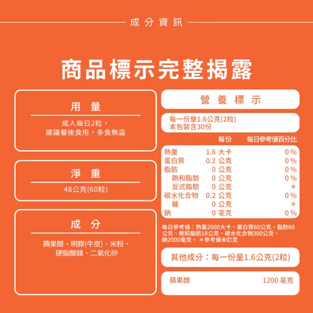 【Nature’s Truth 綠萃淨】特級蘋果醋窈窕膠囊(60粒/瓶)