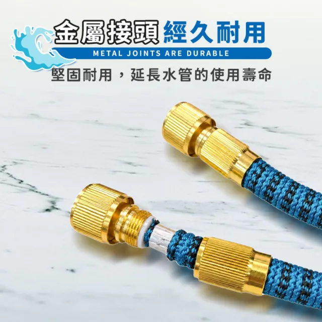 【DREAMCATCHER】伸縮水管 7.5米高壓防爆水管(高壓水管 水管 防爆水管 加壓水管 澆花水管 噴槍 園藝)