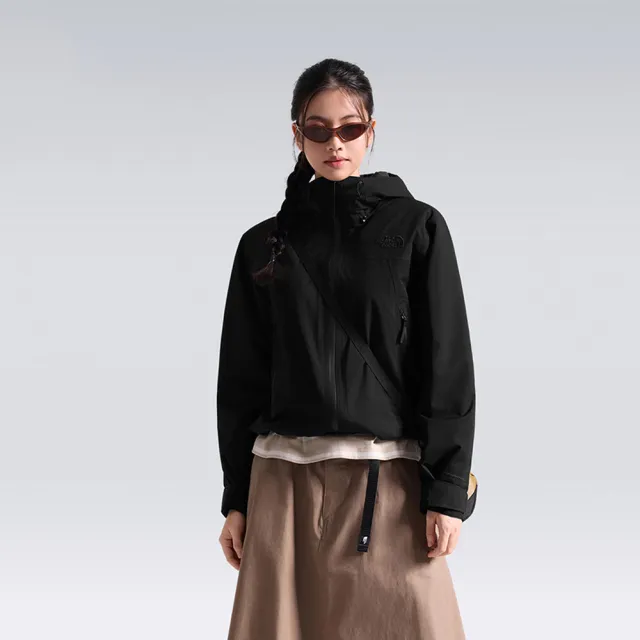 【The North Face】北面女款黑色DRYVENT防水連帽鋪棉外套｜8KQBJK3