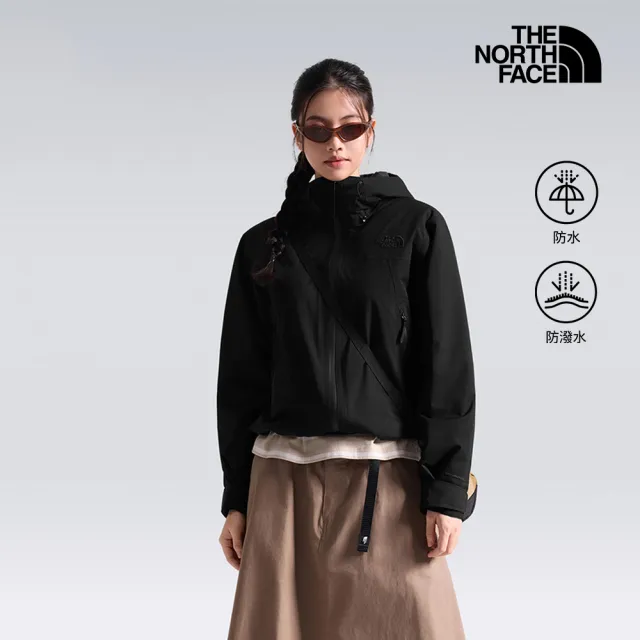 【The North Face】北面女款黑色DRYVENT防水連帽鋪棉外套|8KQBJK3