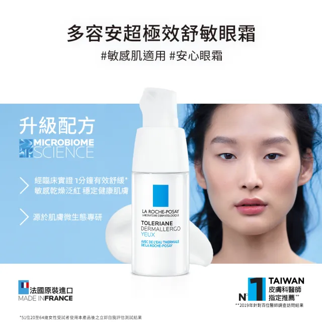 【理膚寶水】敏感肌雙星組★多容安超極效舒敏眼霜 20ml+多容安舒緩濕潤乳液40ml_I(眼霜/敏感肌保濕)