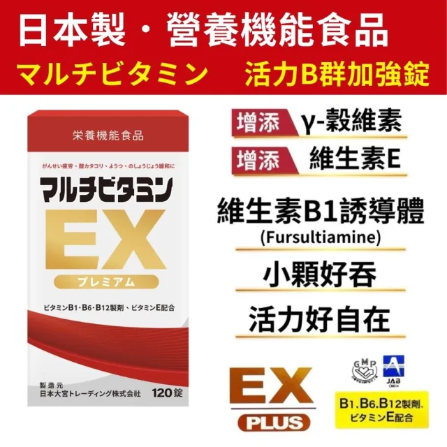 【花鳥】活力舒錠 EX PLUS *4盒 120錠/盒 (維生素 B1誘導體、維生素B6、B12、γ-穀維素)