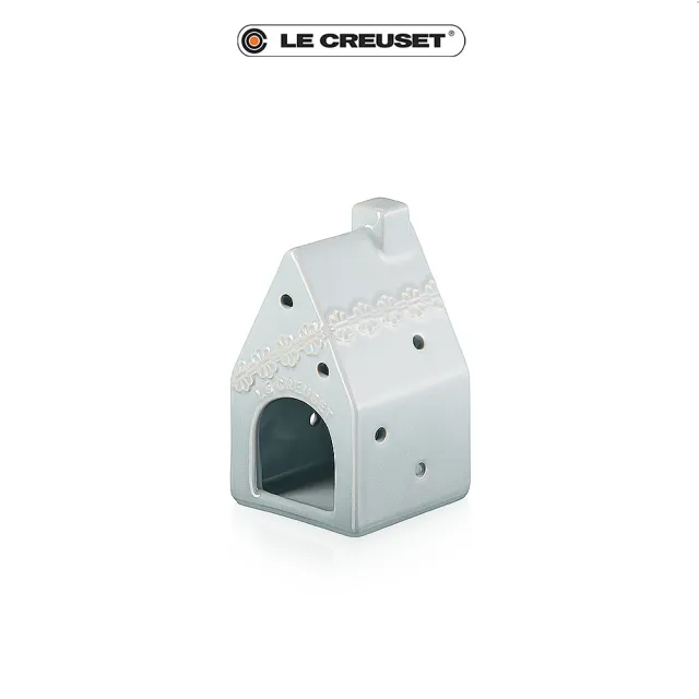 【Le Creuset】瓷器蕾絲花恬小屋造型燭台(海洋之花/貝殼粉/蛋白霜 3色選1)