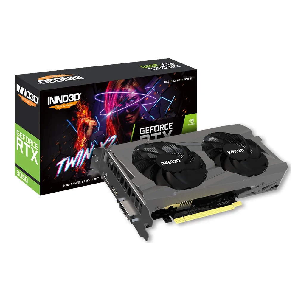 【Inno3D 映眾】GeForce RTX 3050 6GB GDDR6 TWIN X2 V2 雙風扇顯示卡 (N30502-06D6-1880VA60)