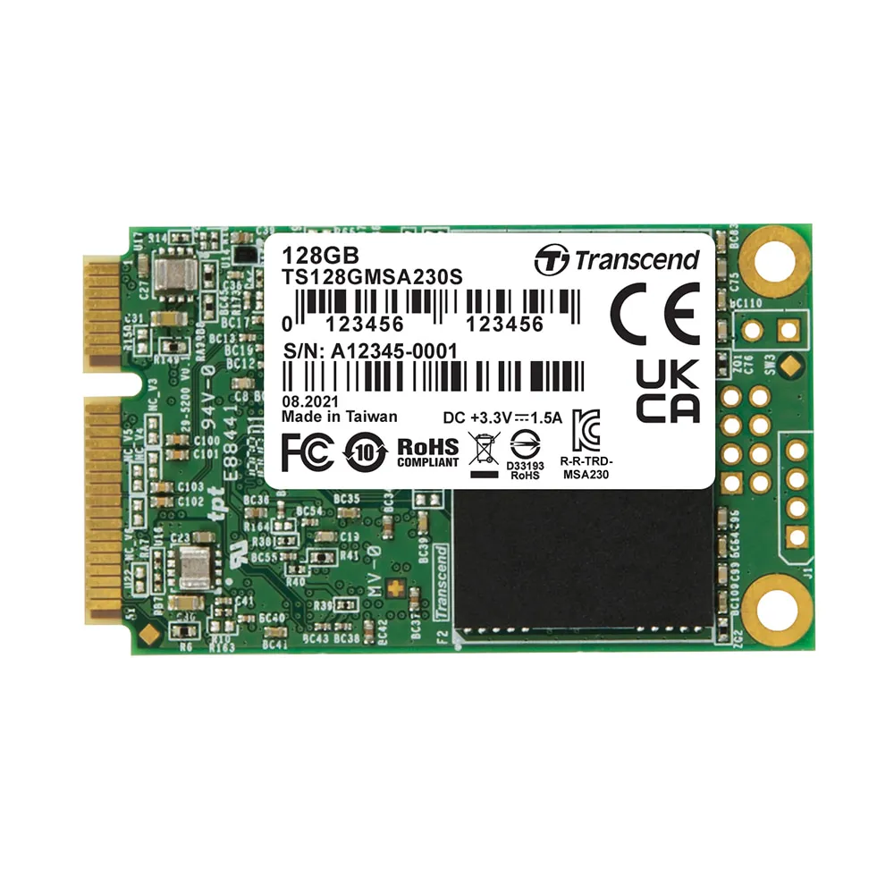 【Transcend 創見】MSA230S 128GB mSATA SATA III SSD固態硬碟(TS128GMSA230S 新舊包裝隨機出貨)
