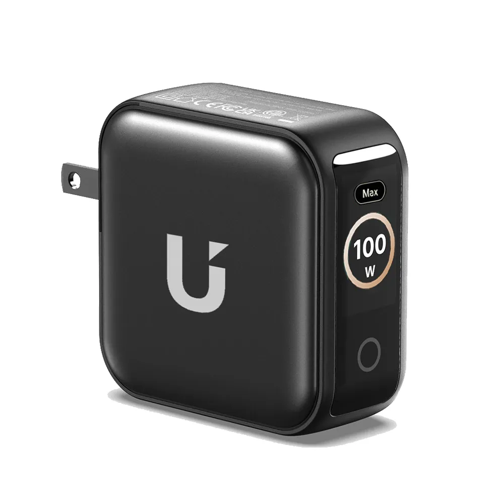 【UKKO】100W GaN 氮化鎵 PD3.2/AVS 3孔 (2C1A) AI 溫控急速充電器 (黑)