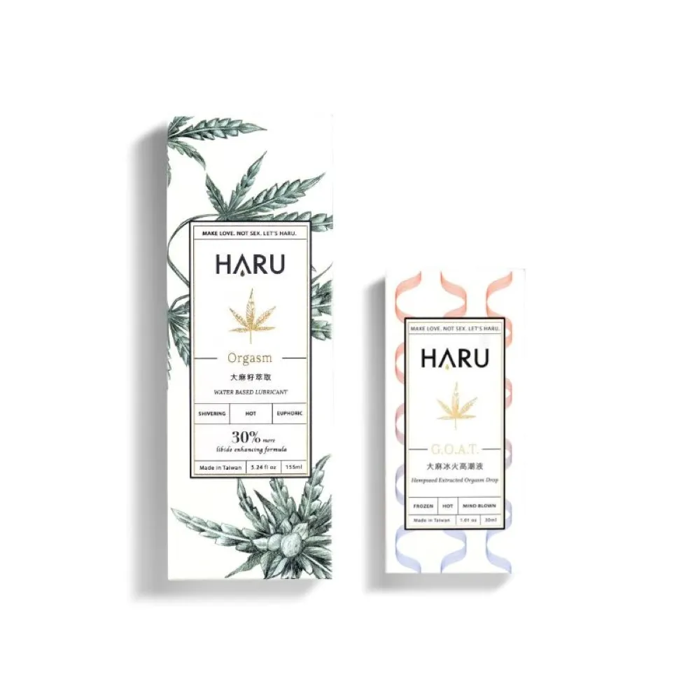 【HARU 含春】大麻雙重熱感高潮組(潤滑液+高潮液)