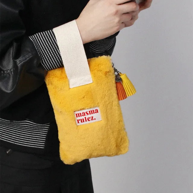 【Masmarulez】Strap 手提收納包｜毛絨淺色系列