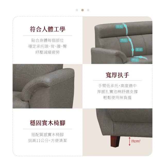 【IHouse】灰太郎 舒適減壓高回彈 貓抓皮沙發(4人+腳椅)
