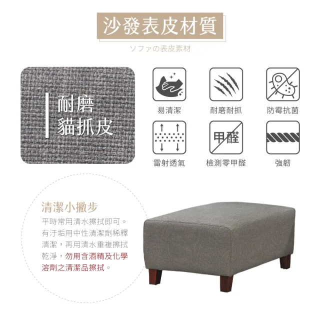 【IHouse】灰太郎 舒適減壓高回彈 貓抓皮沙發腳椅