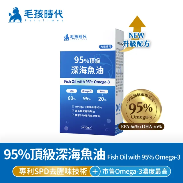 【毛孩時代】95%頂級深海魚油x5盒(貓狗魚油/寵物魚油/寵物保健)