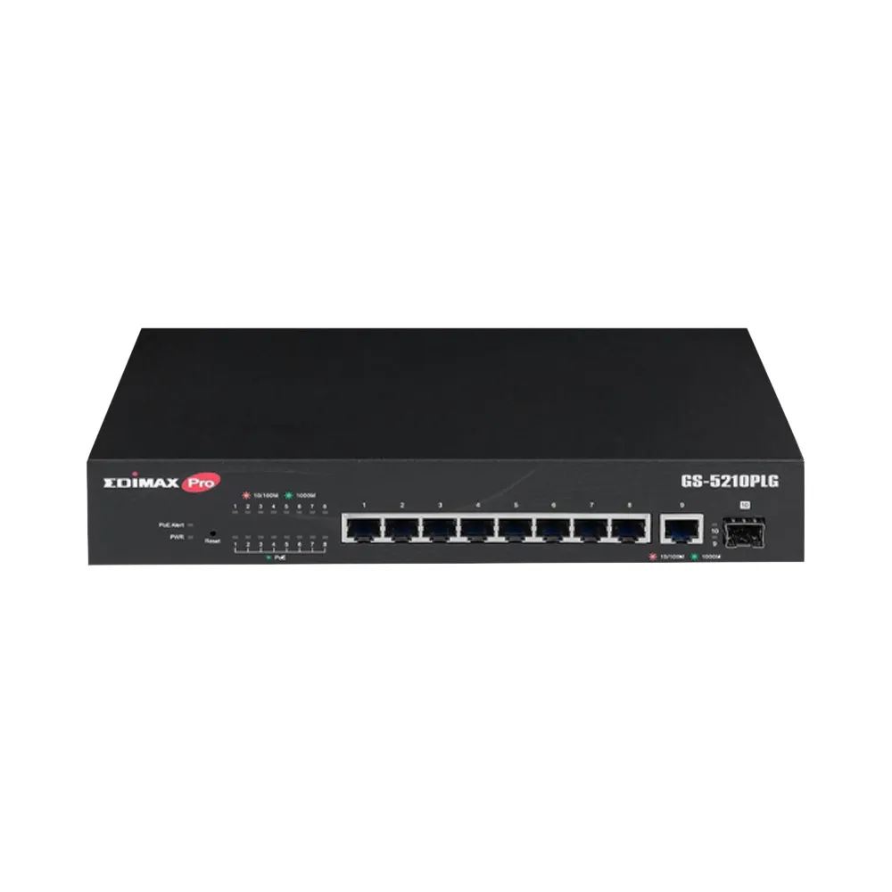 【CHANG YUN 昌運】EDIMAX 訊舟 GS-5210PLG 10埠PoE+長距離Gigabit智慧型網路交換器