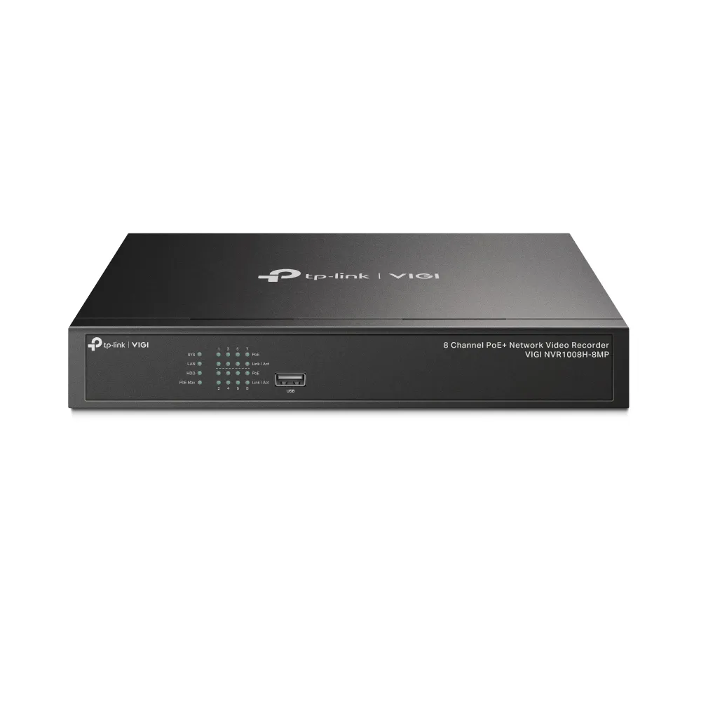 【TP-Link】VIGI NVR1008H-8MP 4K HDMI 8路 PoE+ 網路監控主機 監視器主機(上機架/遠端監控)