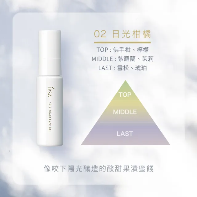 【IPSA 茵芙莎】官方直營 平衡保養調香凝膠25ml(02 日光柑橘)