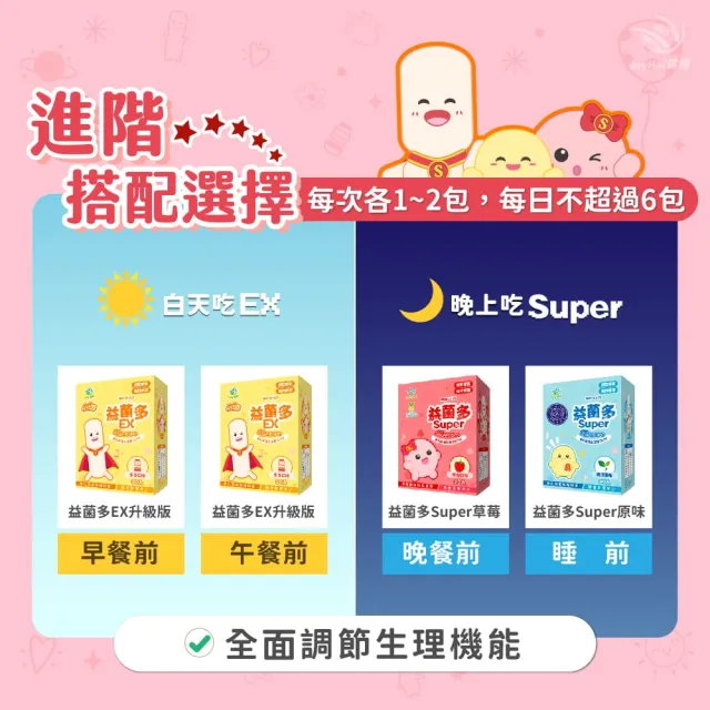 【JoyHui 佳悅】益菌多Super草莓│調整體質益生菌1盒(共30包、全家益生菌+兒童益生菌+BC198 & LCW23益生菌)