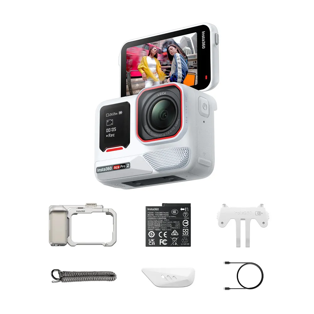 【Insta360】Ace Pro 2運動相機單電街拍套雪山白(公司貨)